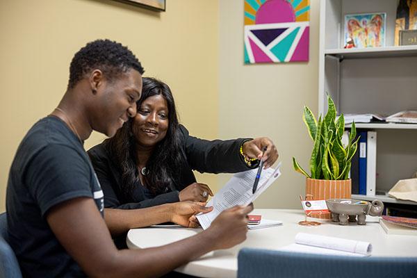 Careers Services Counselor assisting a student